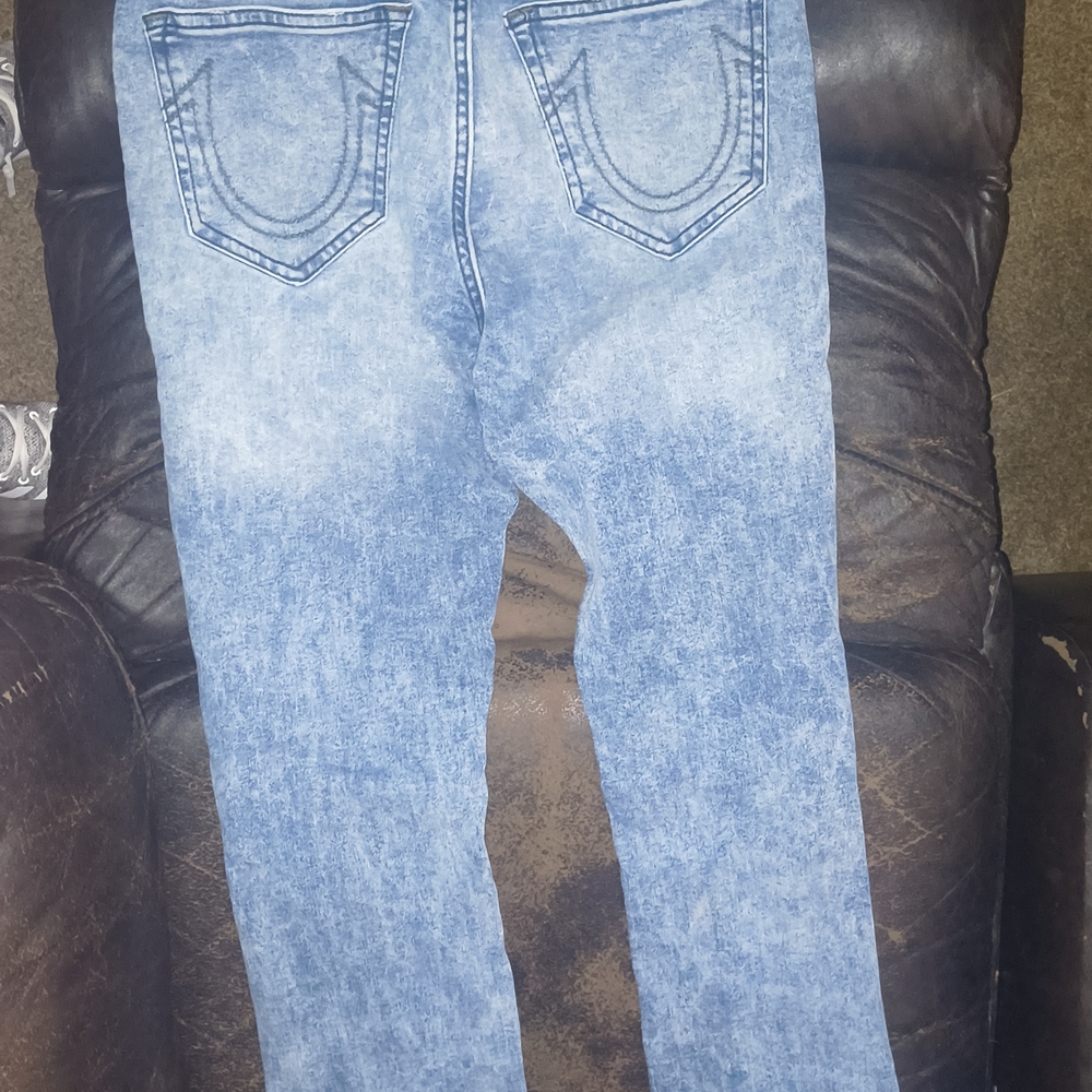 True Religion Acid Wash Straight Leg Jeans